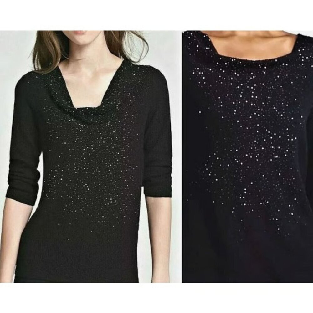 New! Eileen Fisher Glass Beaded 100% Merino Wool Top *flaws* 3X 54031